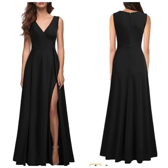 MUSHARE Women's V Neck Sleeveless Split Formal Dress Cocktail Party Prom… XXL - Picture 1 of 13